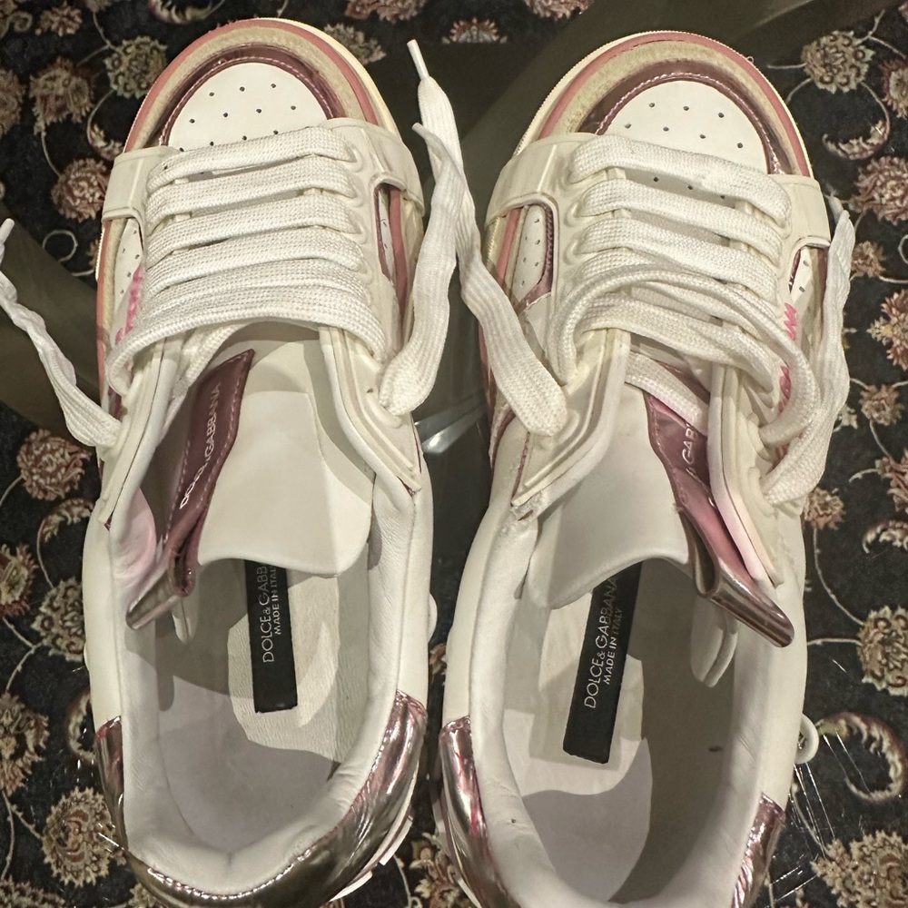 dolce & gabbana logo-stripe low-top sneakers, almost brand new, size 36